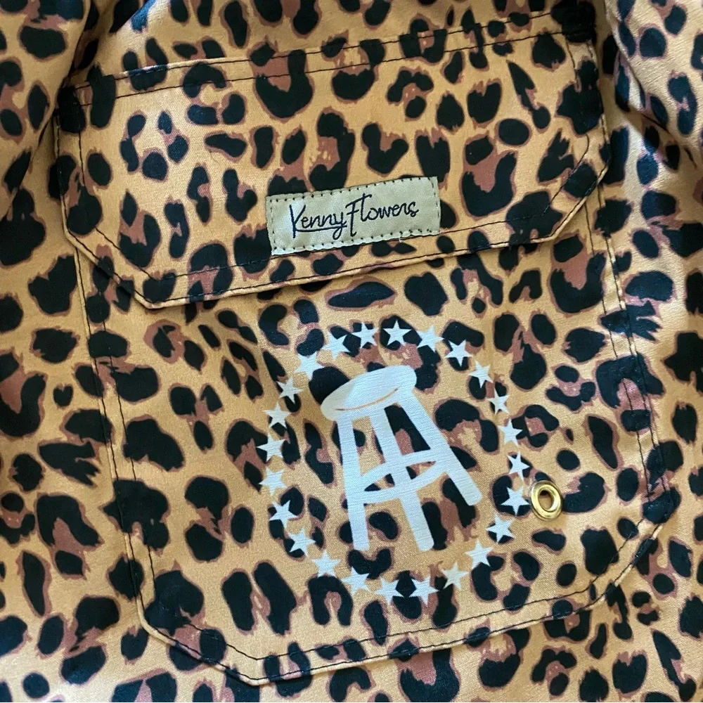 Kenny Flowers x El Pres Shorts leopard print drawstring elastic waist pockets
